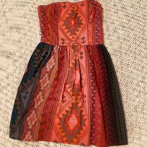 Strapless Arizona Aztec dress